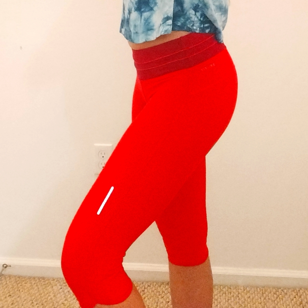 Nike Dri-Fit Running Capri Tights Hot Red